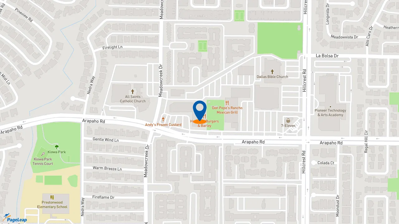https://pageleap.com map showing location of Starbucks in Dallas.
