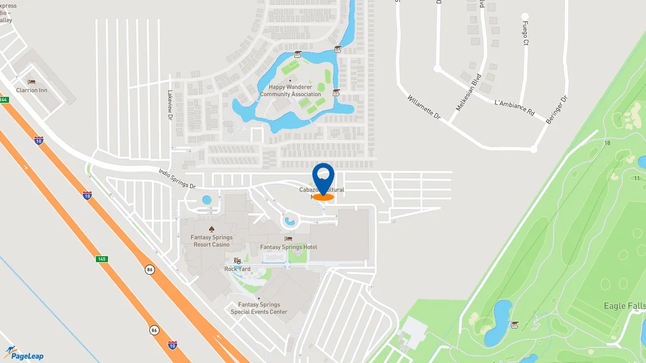 https://pageleap.com map showing location of Starbucks in Indio.