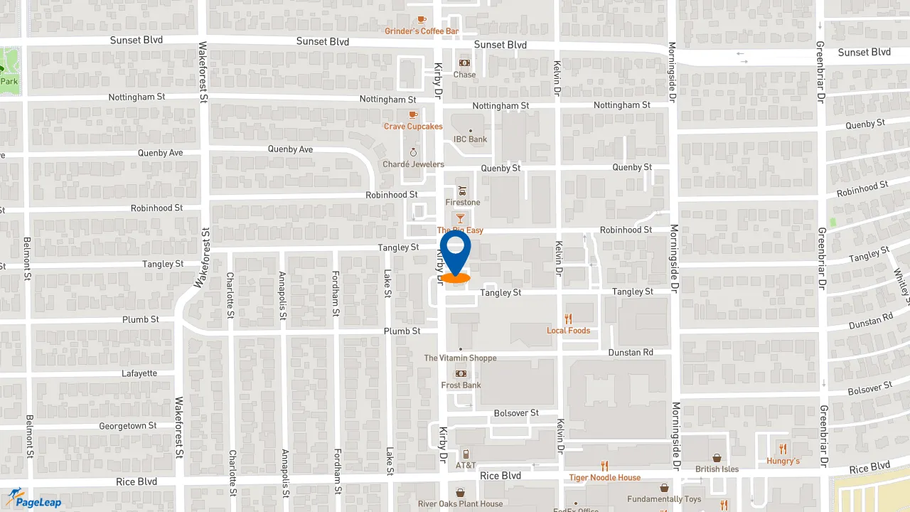 https://pageleap.com map showing location of Starbucks in Houston.