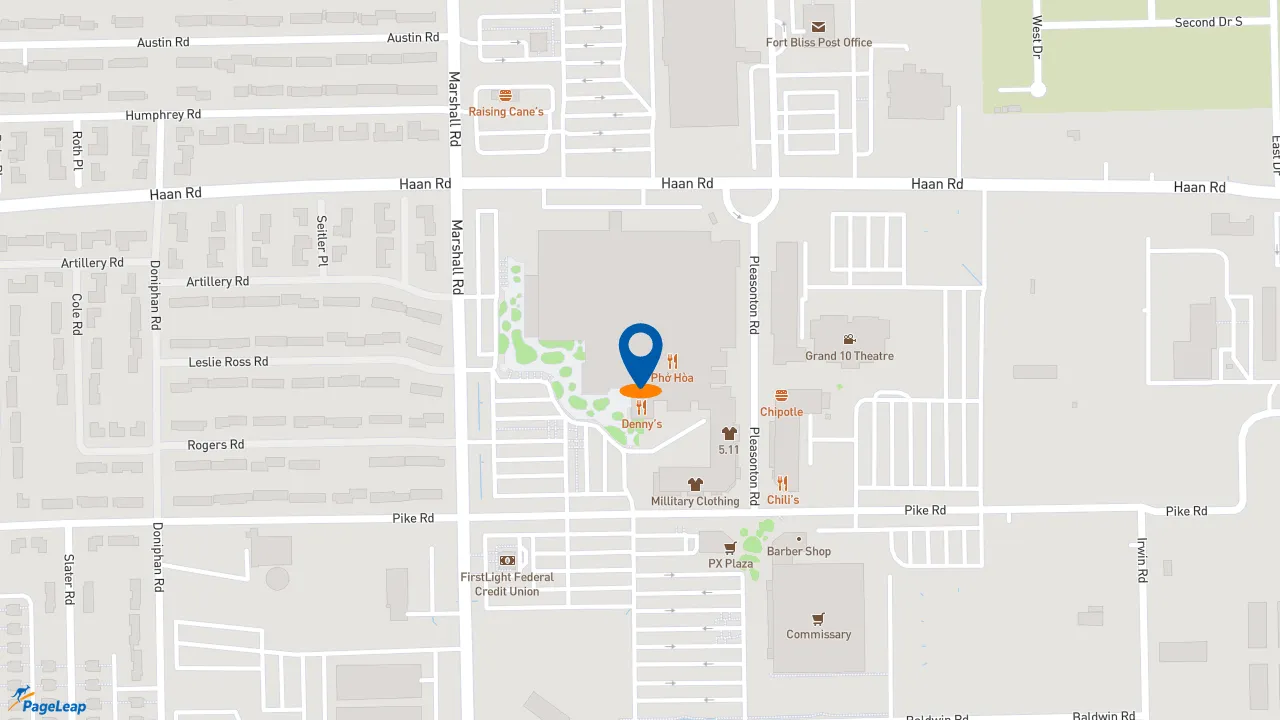 https://pageleap.com map showing location of Starbucks in El Paso.