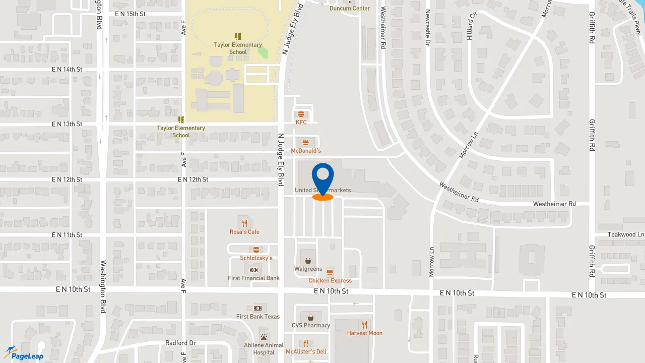 https://pageleap.com map showing location of Starbucks in Abilene.