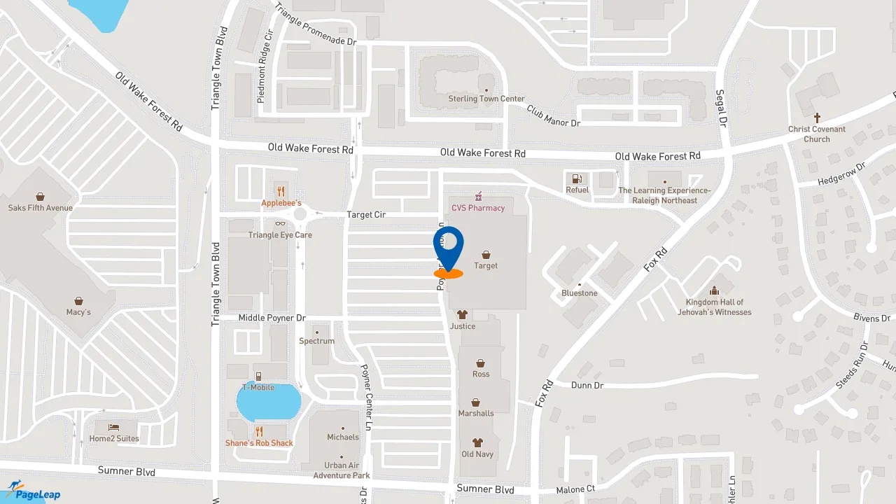 https://pageleap.com map showing location of Starbucks in Raleigh.