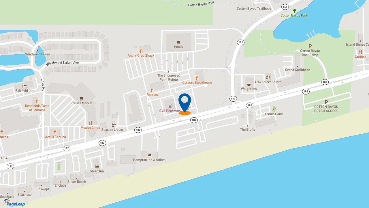 https://pageleap.com map showing location of Starbucks in Orange Beach.