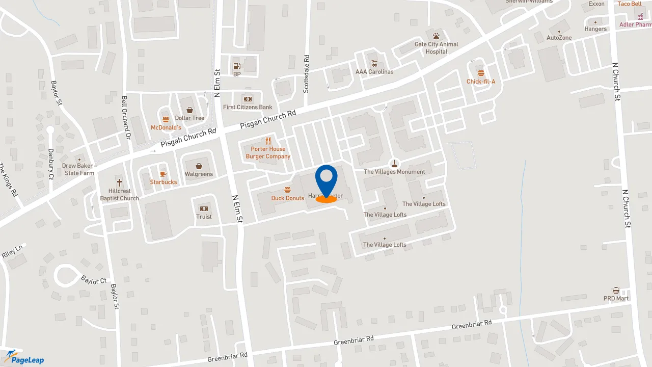 https://pageleap.com map showing location of Starbucks in Greensboro.