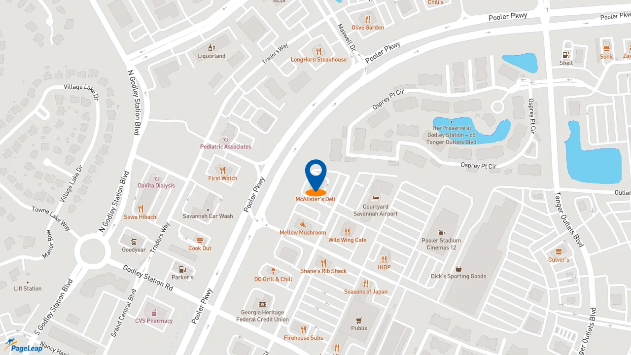 https://pageleap.com map showing location of Starbucks in Pooler.