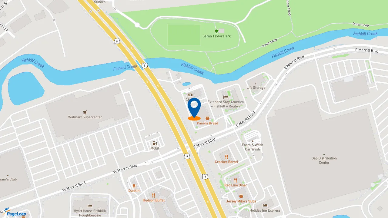 https://pageleap.com map showing location of Starbucks in Fishkill.