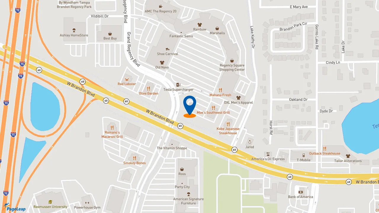 https://pageleap.com map showing location of Starbucks in Brandon.