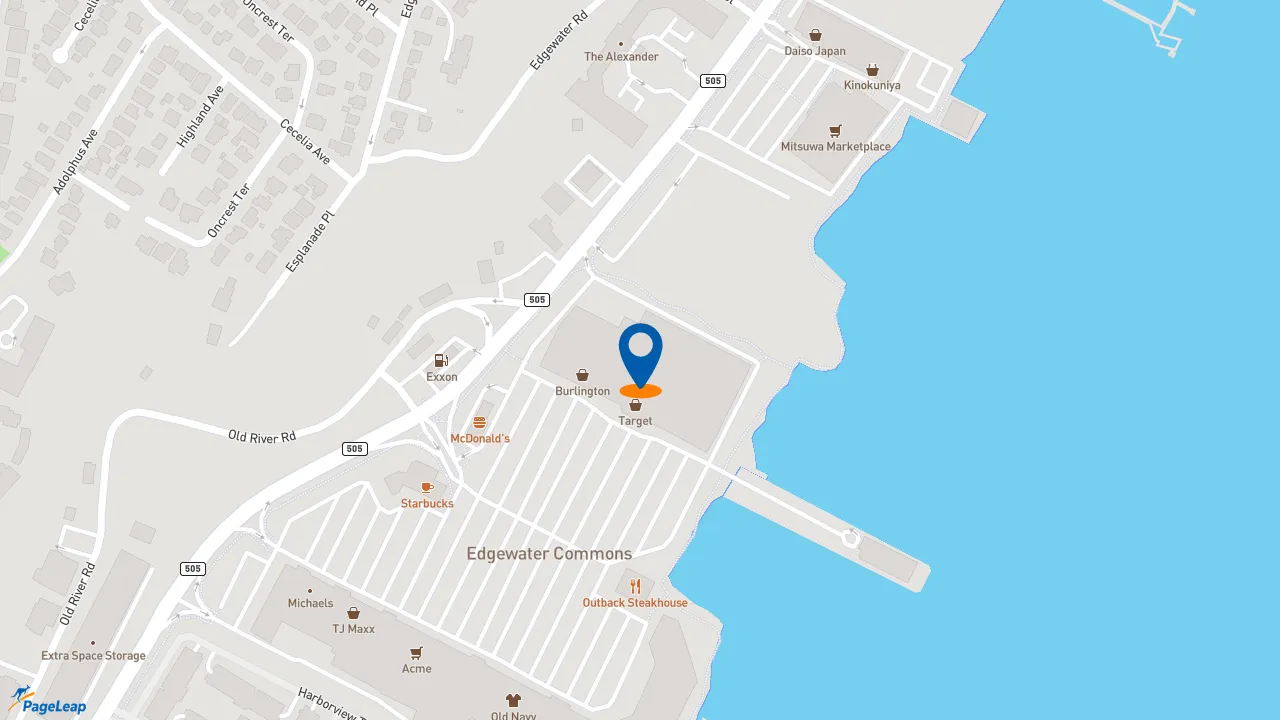 https://pageleap.com map showing location of Starbucks in Edgewater.