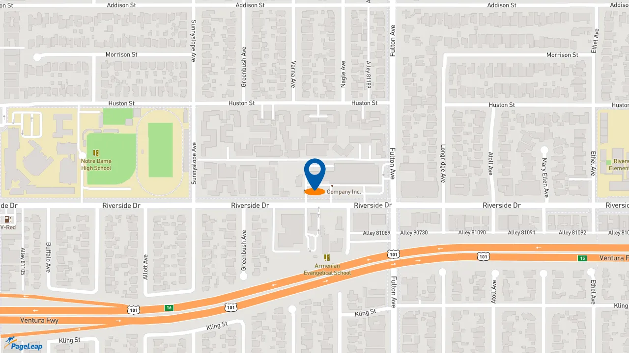 https://pageleap.com map showing location of Starbucks in Los Angeles.