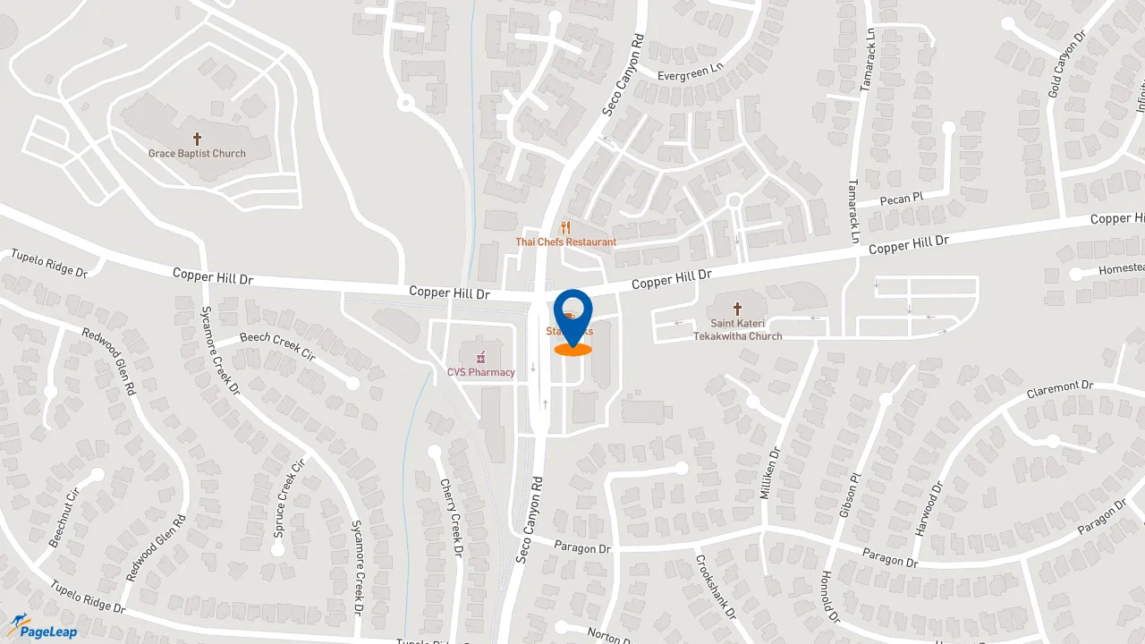 https://pageleap.com map showing location of Starbucks in Santa Clarita.