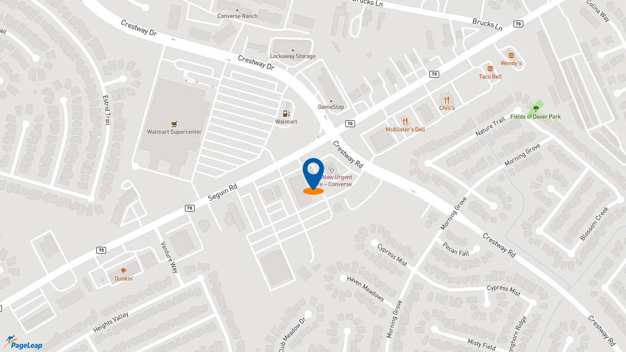https://pageleap.com map showing location of Starbucks in Converse.
