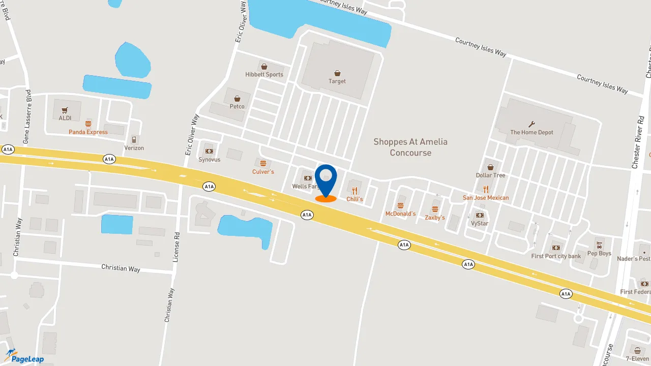 https://pageleap.com map showing location of Starbucks in Yulee.