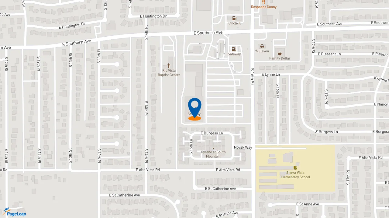 https://pageleap.com map showing location of Starbucks in Phoenix.