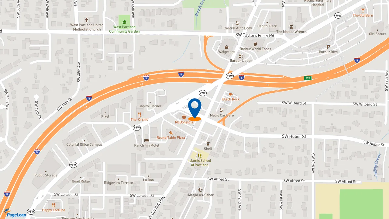 https://pageleap.com map showing location of Starbucks in Portland.
