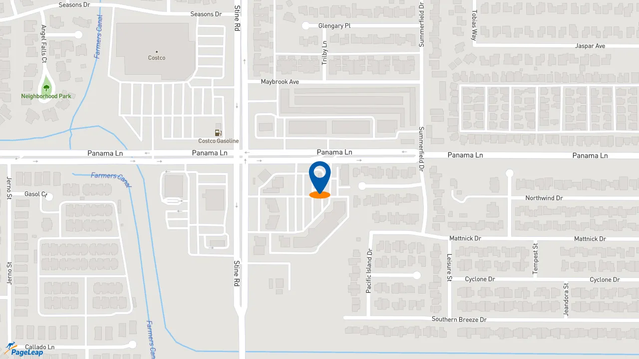 https://pageleap.com map showing location of Starbucks in Bakersfield.