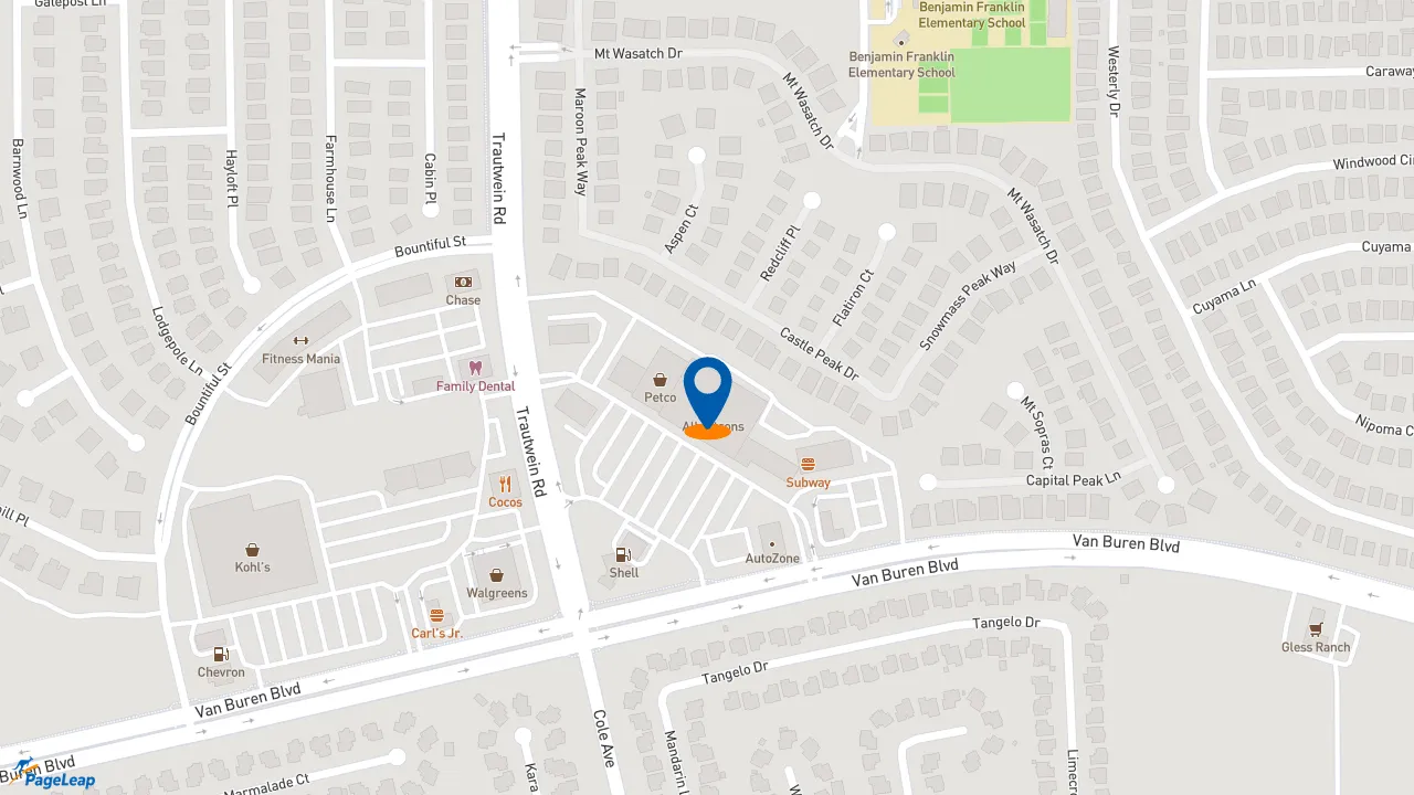 https://pageleap.com map showing location of Starbucks in Riverside.