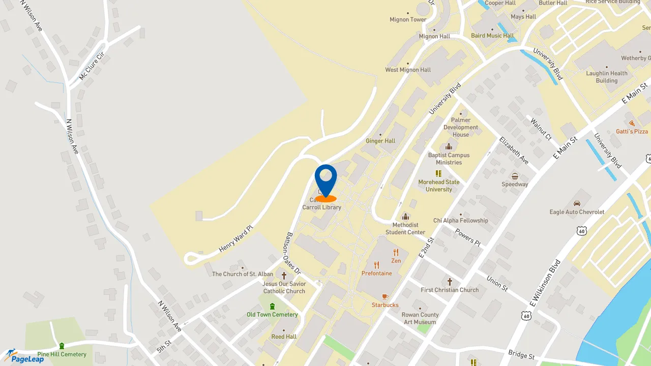 https://pageleap.com map showing location of Starbucks in Morehead.