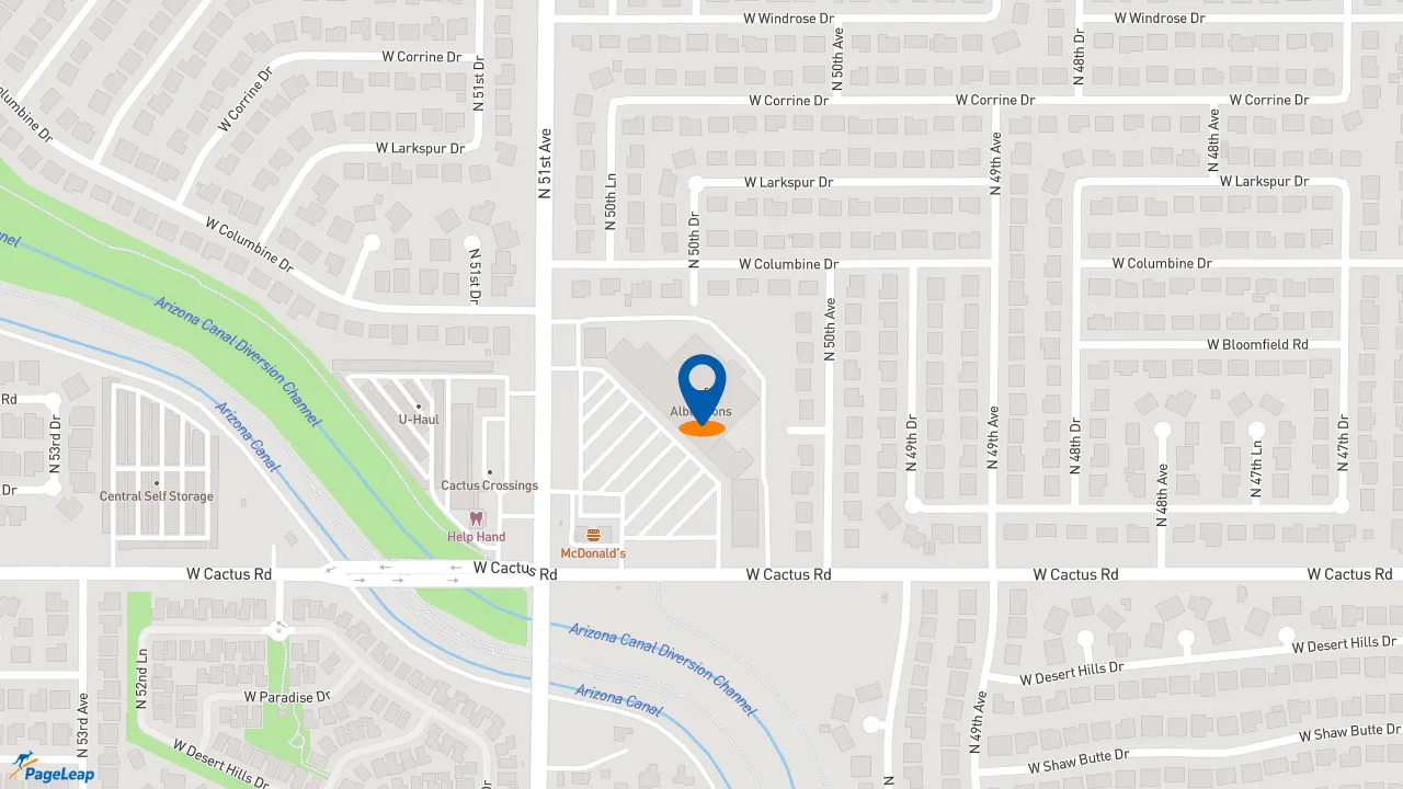 https://pageleap.com map showing location of Starbucks in Glendale.
