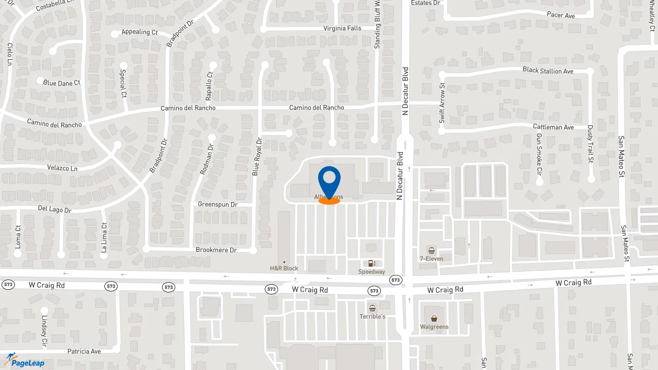 https://pageleap.com map showing location of Starbucks in Las Vegas.