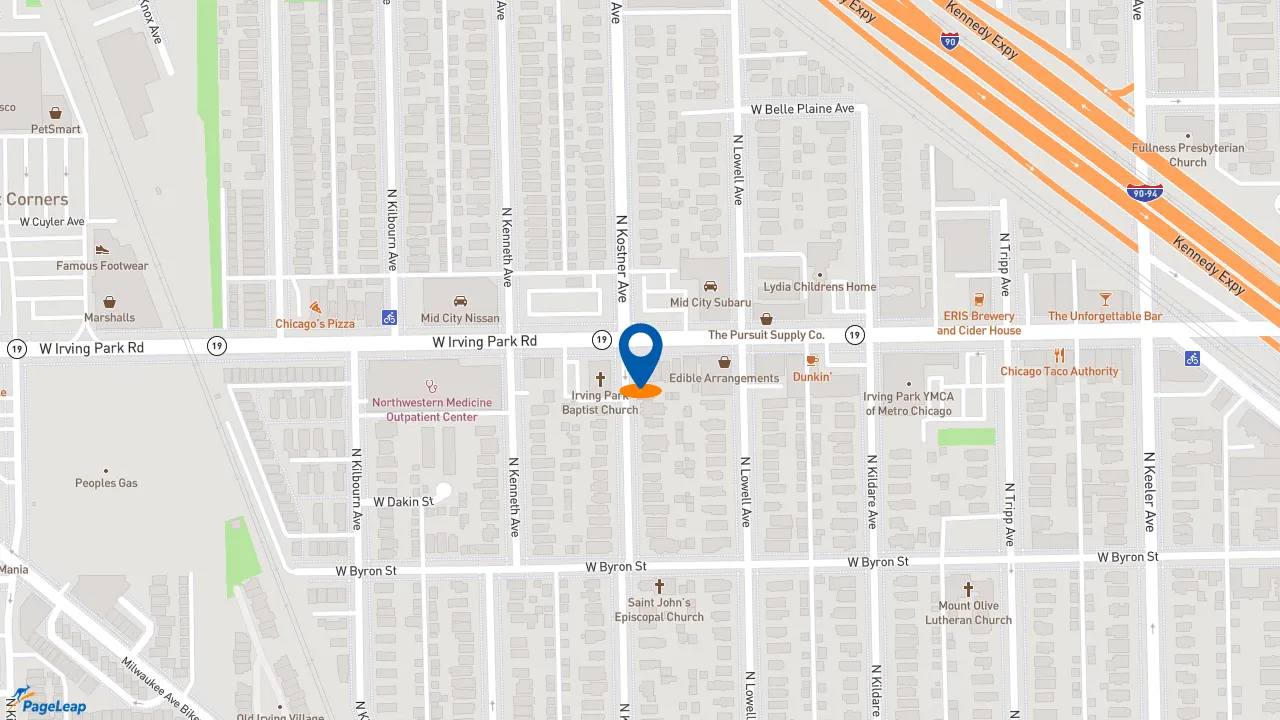https://pageleap.com map showing location of Starbucks in Chicago.