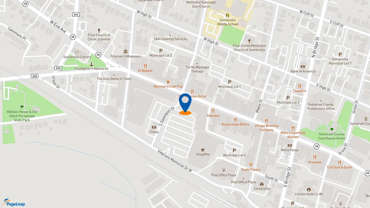 https://pageleap.com map showing location of Starbucks in Somerville.
