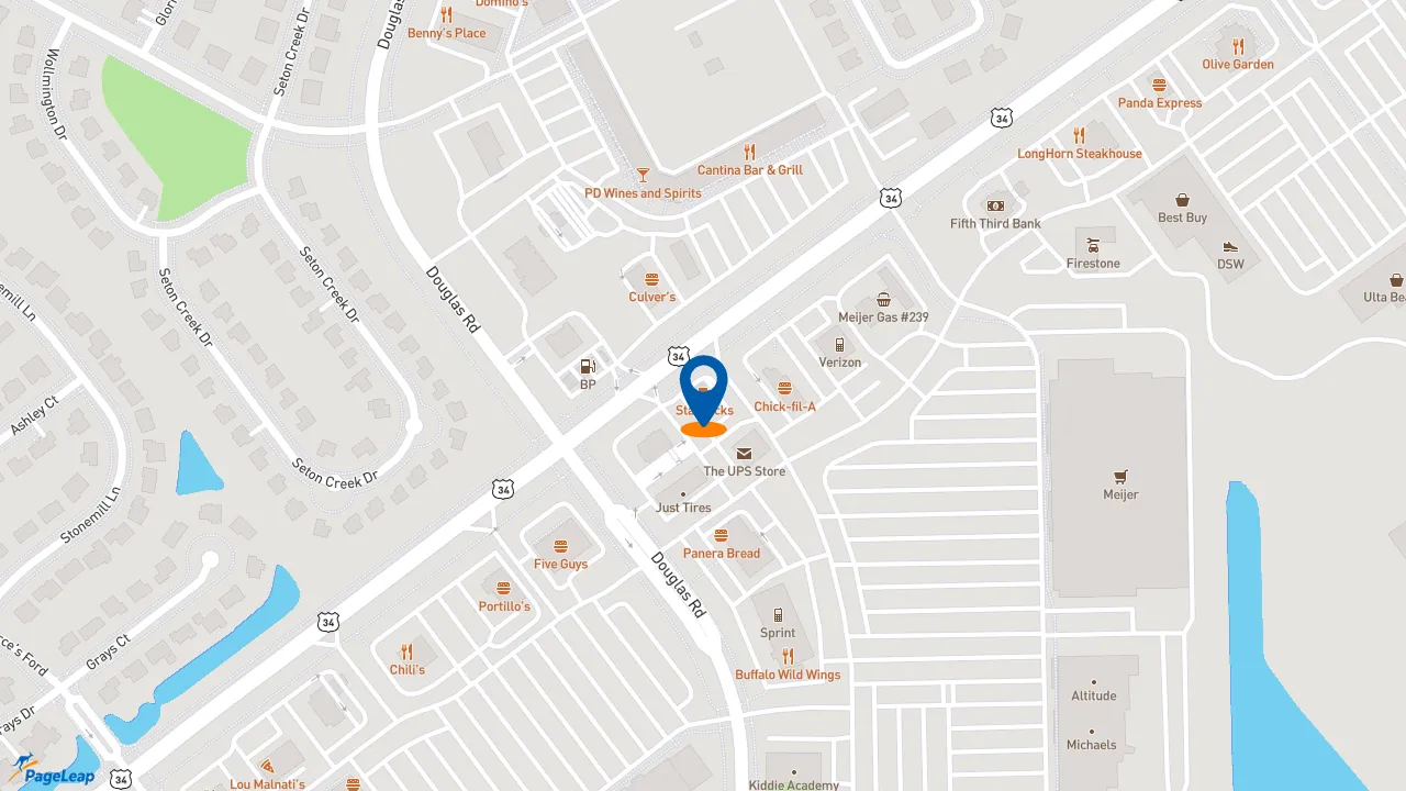 https://pageleap.com map showing location of Starbucks in Oswego.