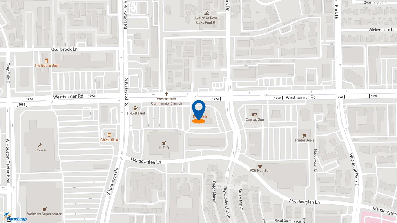 https://pageleap.com map showing location of Starbucks in Houston.