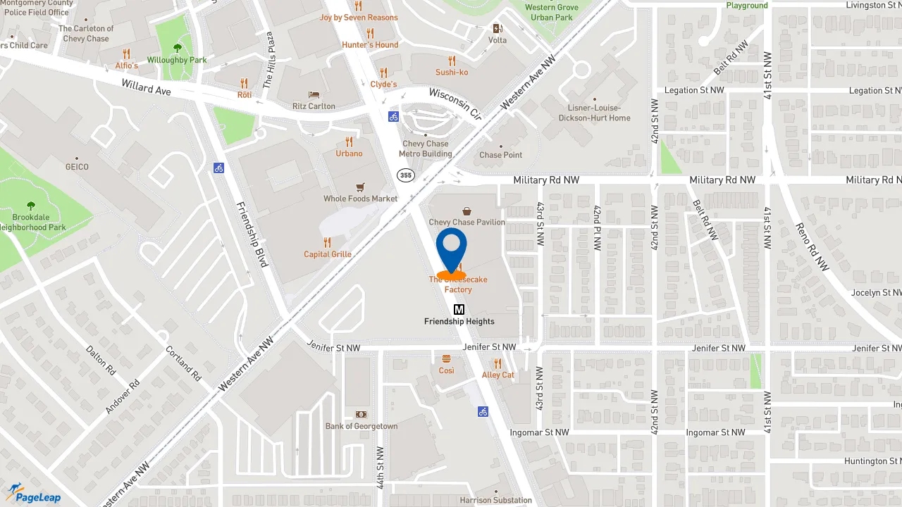 https://pageleap.com map showing location of Starbucks in Washington.