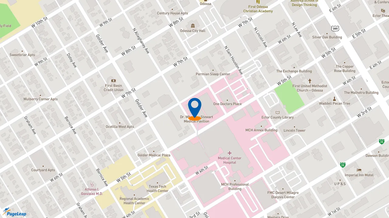 https://pageleap.com map showing location of Starbucks in Odessa.