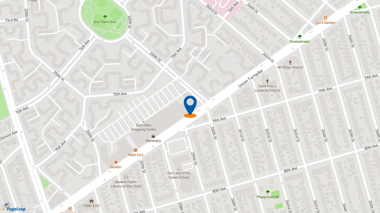 https://pageleap.com map showing location of Subway in Queens.