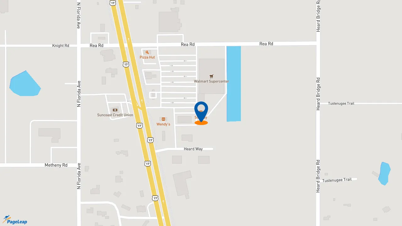 https://pageleap.com map showing location of Subway in Wauchula.