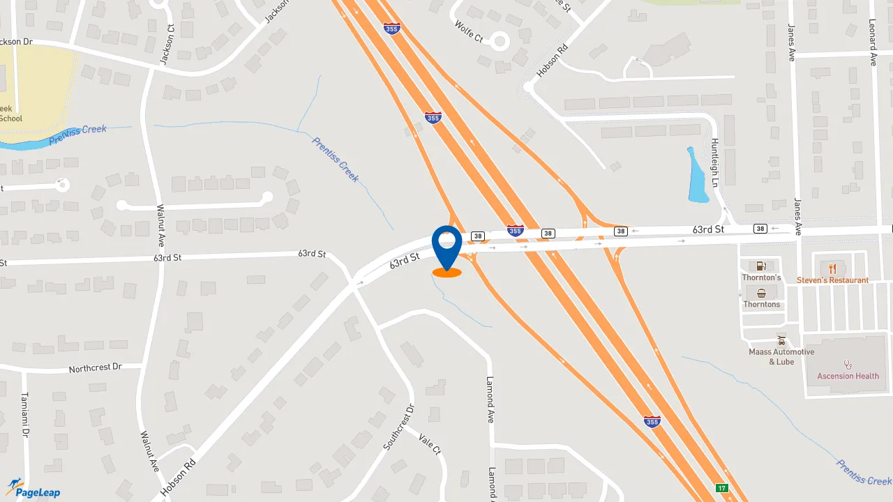 https://pageleap.com map showing location of Subway in Woodridge.