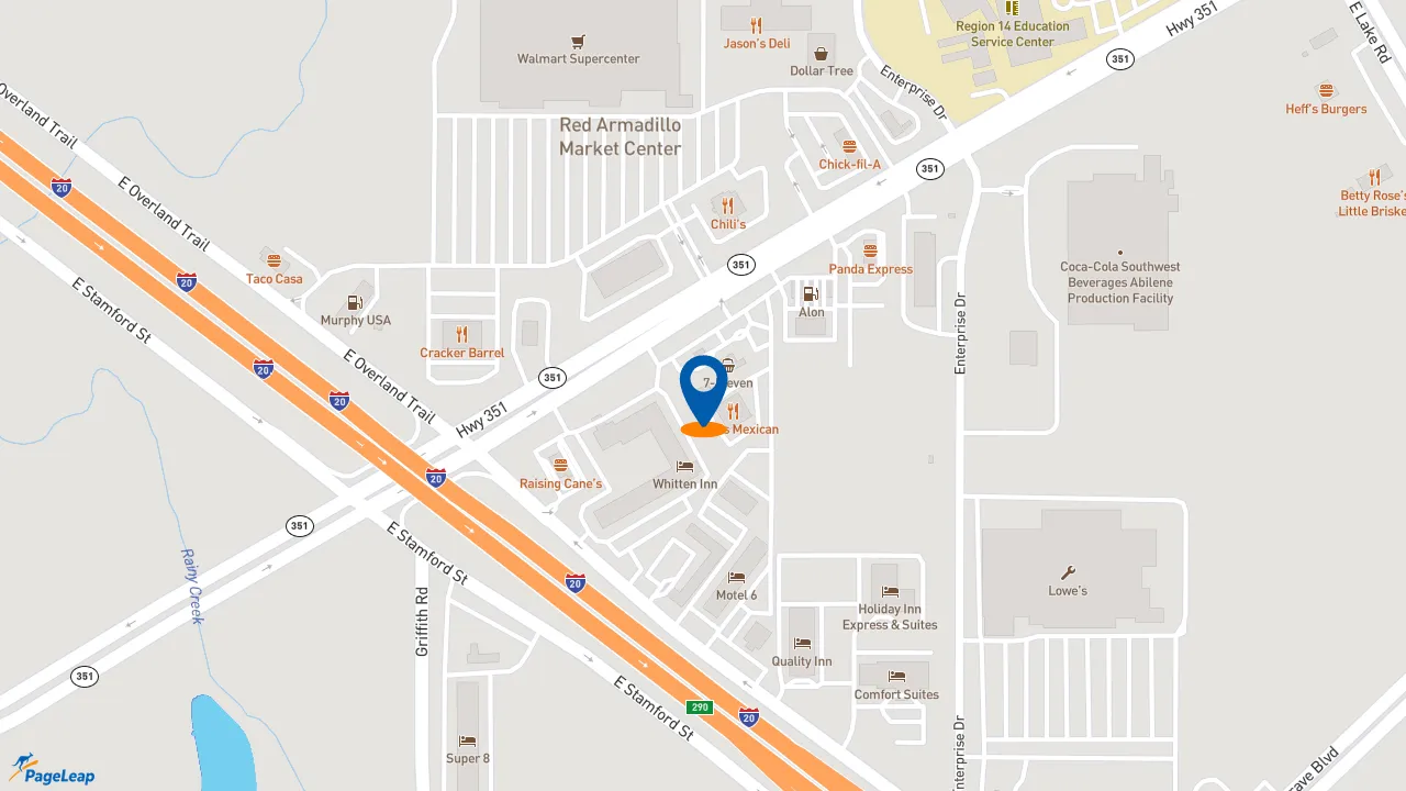 https://pageleap.com map showing location of Subway in Abilene.