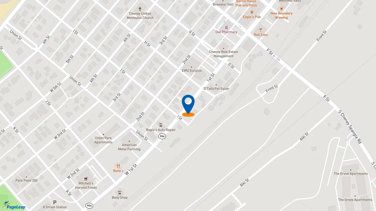 https://pageleap.com map showing location of Subway in Cheney.