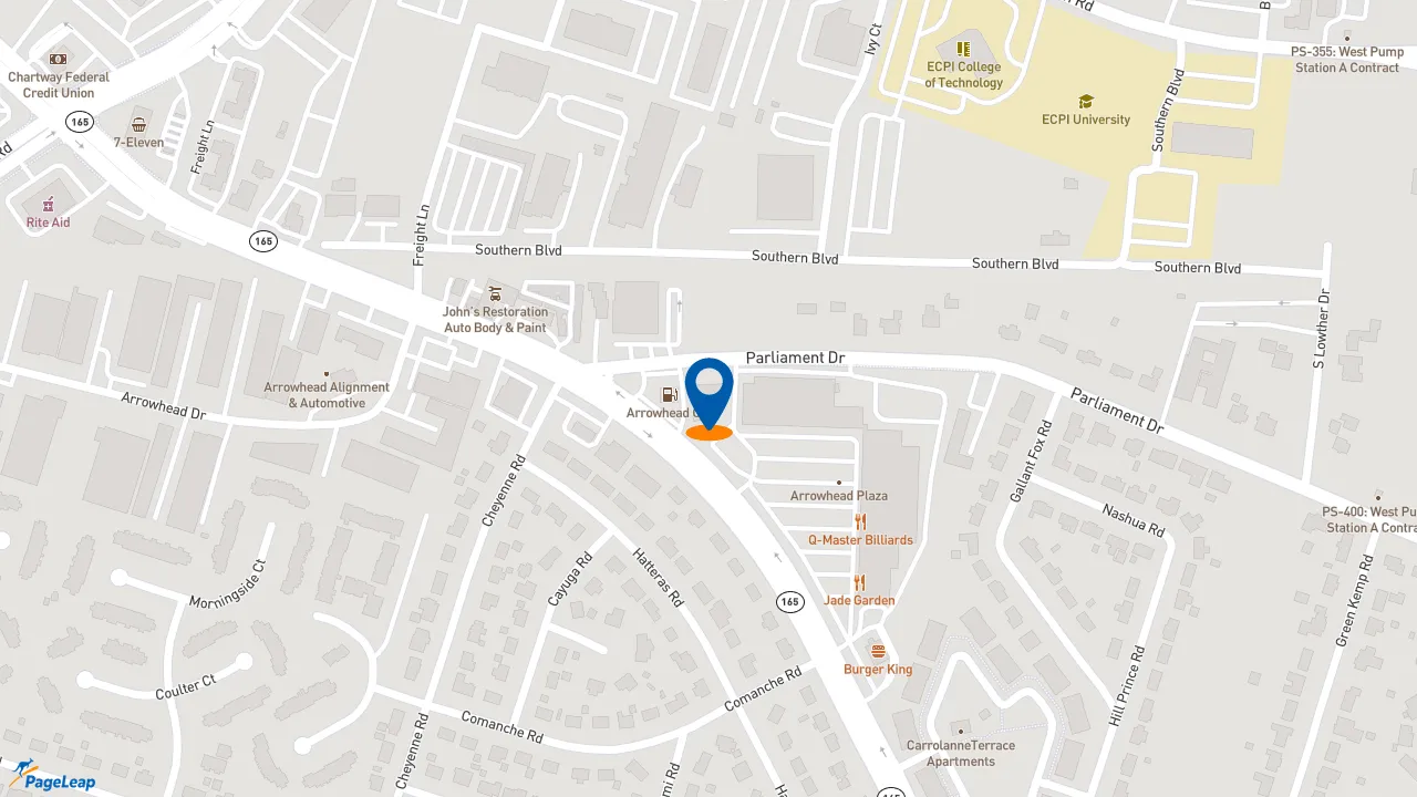 https://pageleap.com map showing location of Subway in Virginia Beach.