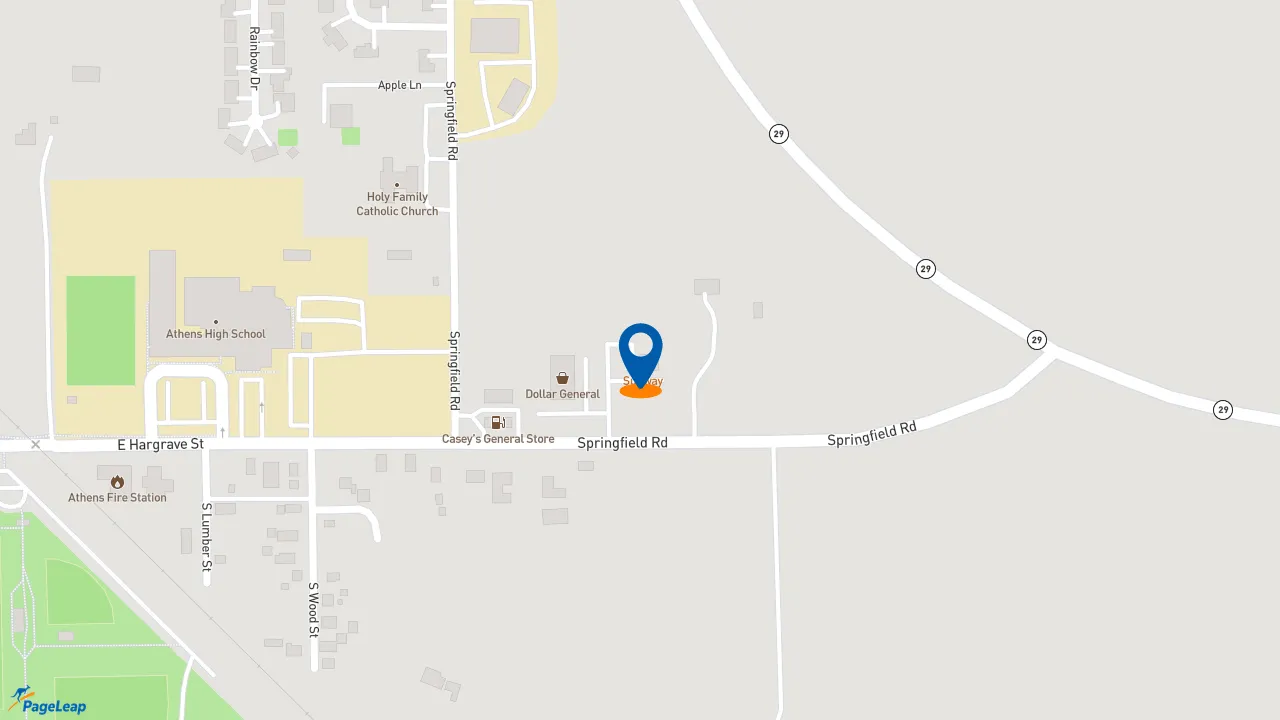 https://pageleap.com map showing location of Subway in Athens.