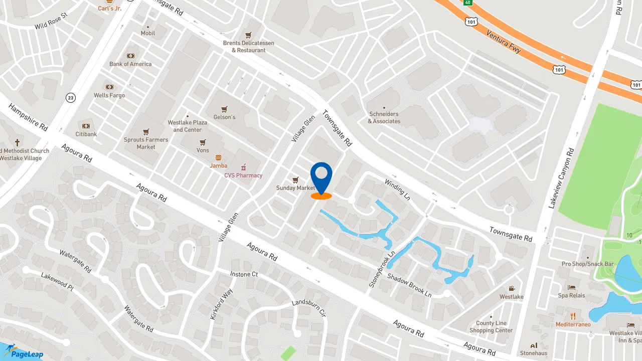 https://pageleap.com map showing location of Subway in Thousand Oaks.