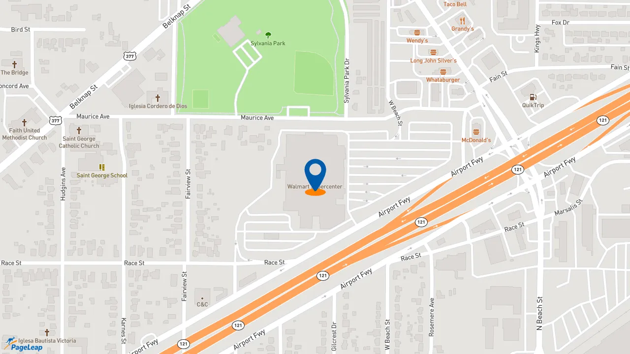 https://pageleap.com map showing location of Subway in Fort Worth.
