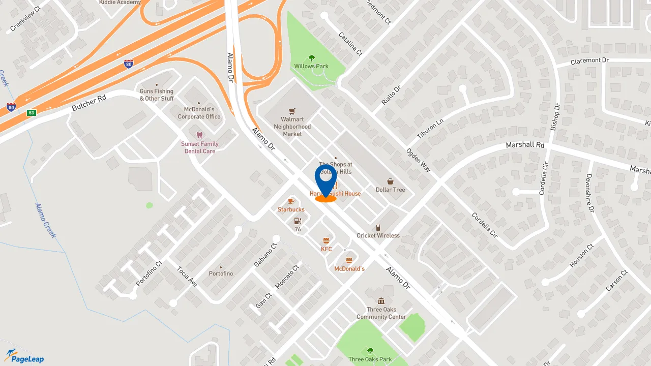 https://pageleap.com map showing location of Subway in Vacaville.