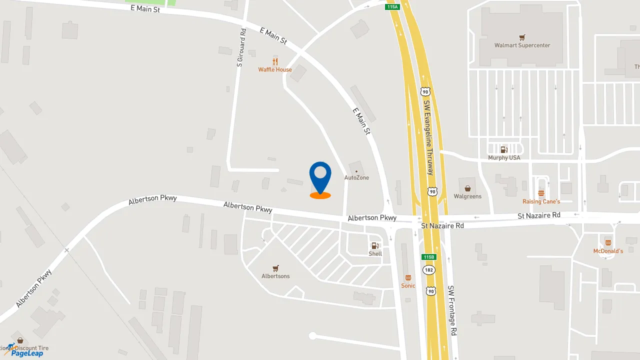 https://pageleap.com map showing location of Subway in Broussard.