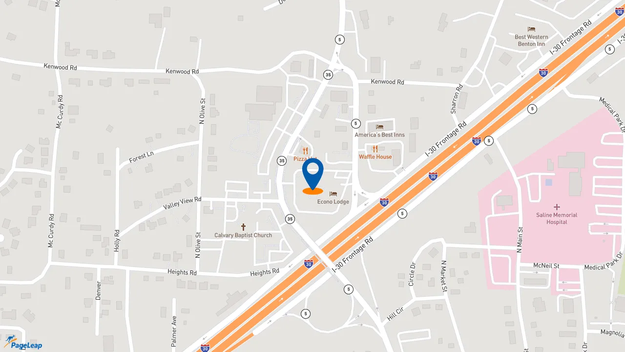 https://pageleap.com map showing location of Subway in Benton.