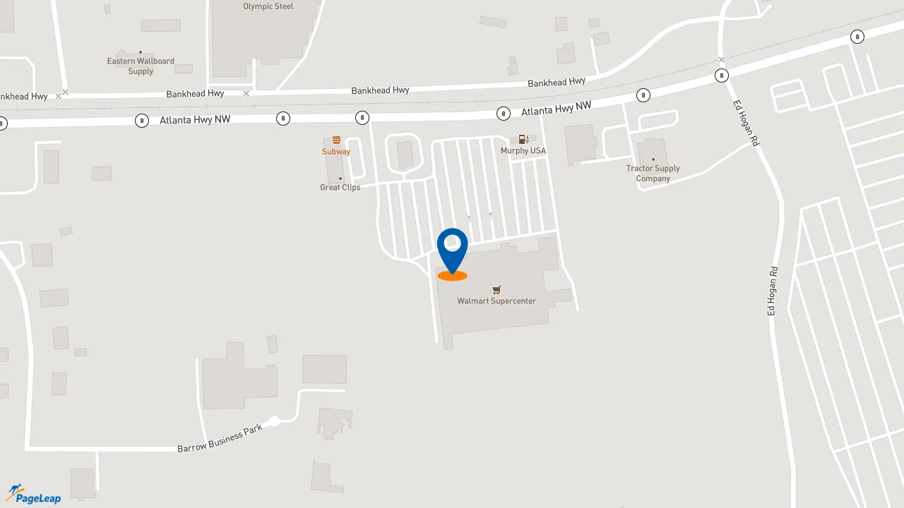 https://pageleap.com map showing location of Subway in Winder.