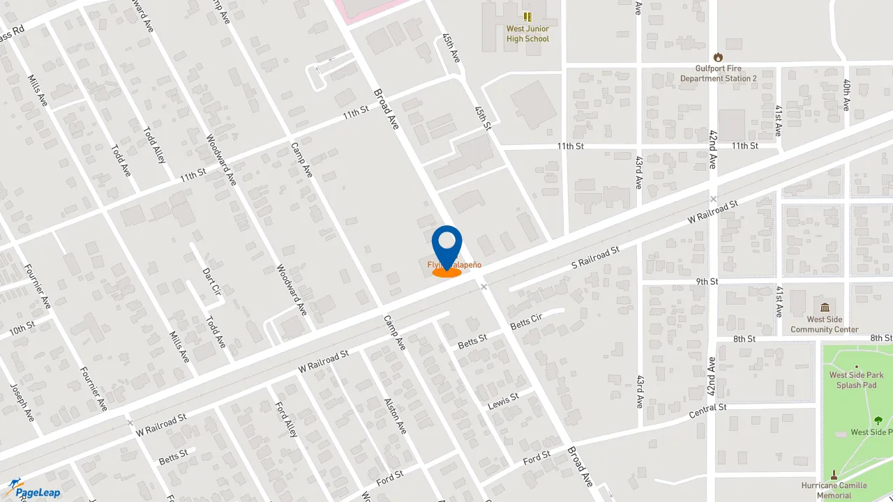 https://pageleap.com map showing location of Subway in Gulfport.