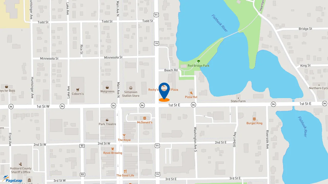 https://pageleap.com map showing location of Subway in Park Rapids.
