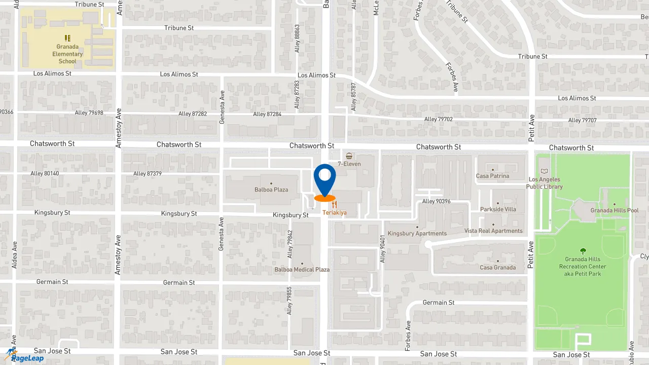 https://pageleap.com map showing location of Subway in Los Angeles.