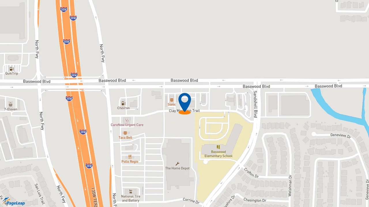 https://pageleap.com map showing location of Subway in Fort Worth.