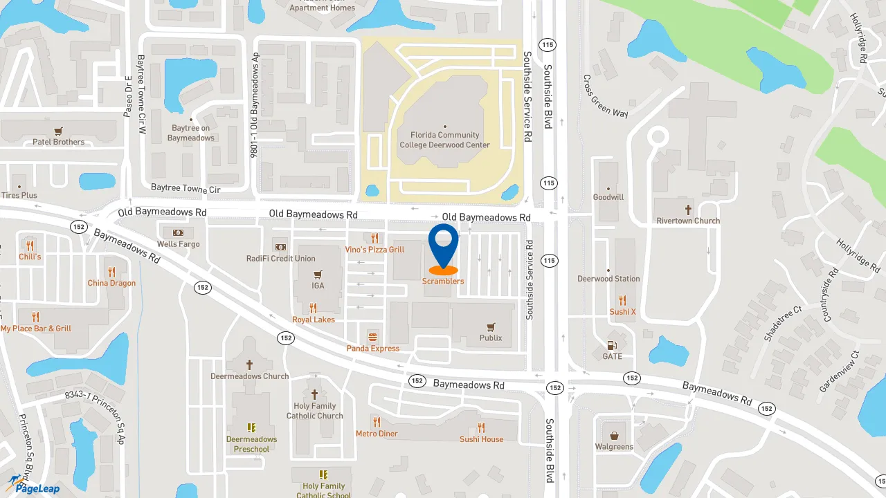 https://pageleap.com map showing location of Subway in Jacksonville.