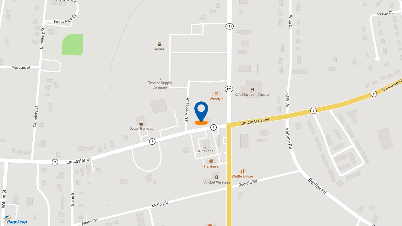 https://pageleap.com map showing location of Subway in Chester.
