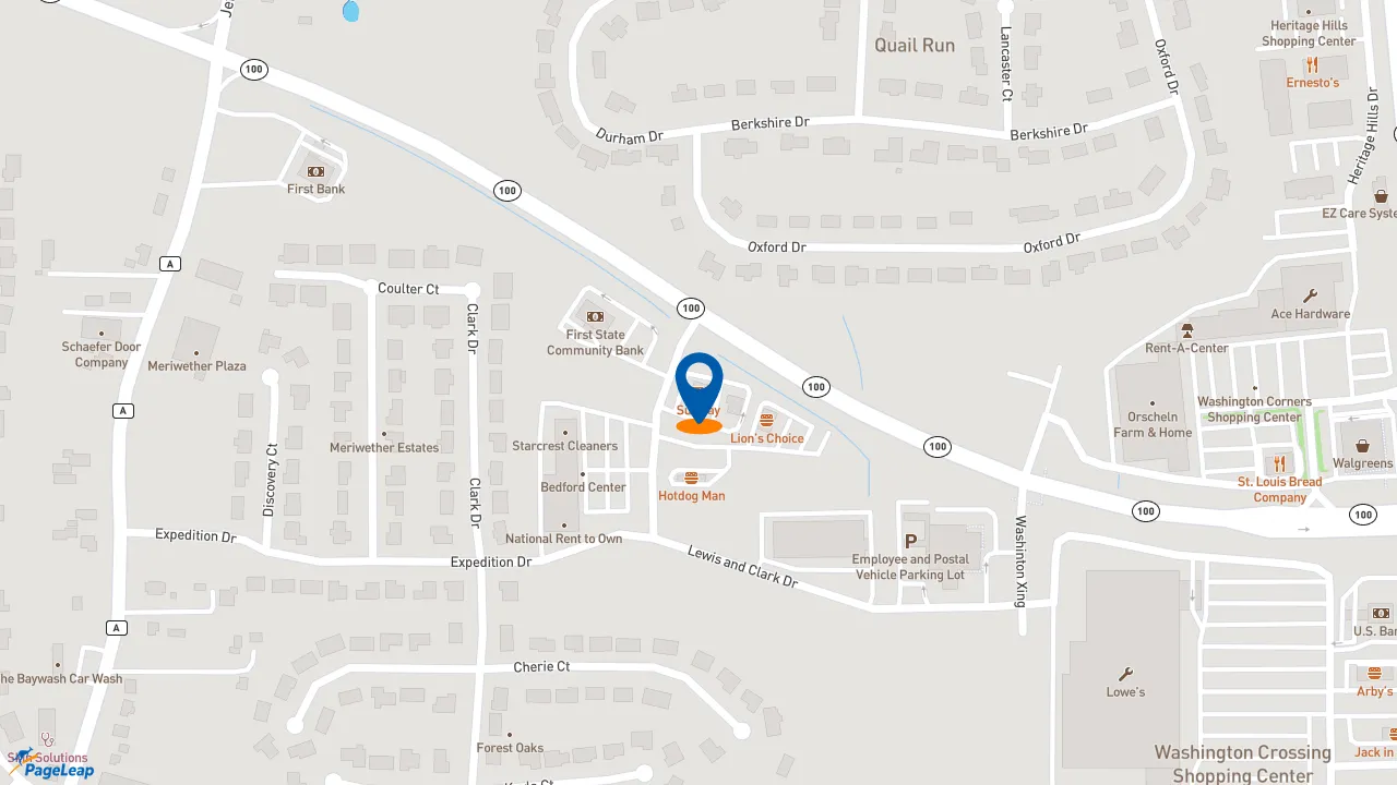 https://pageleap.com map showing location of Subway in Washington.