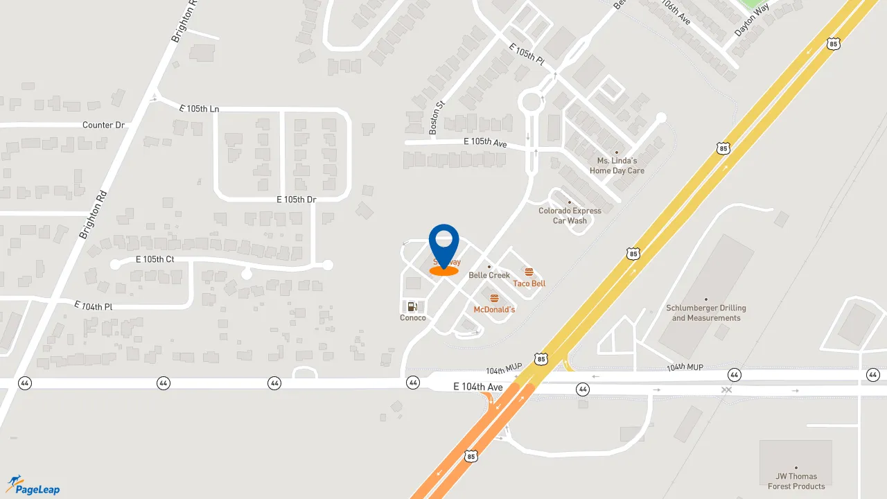 https://pageleap.com map showing location of Subway in Henderson.